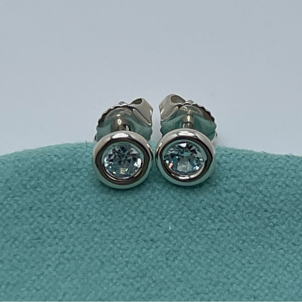 Tiffany & Co. Aquamarine Solitaire Stud Earrings